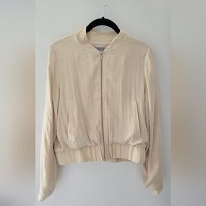 Tart Collections cream beige offwhite bomber jacket mindi small